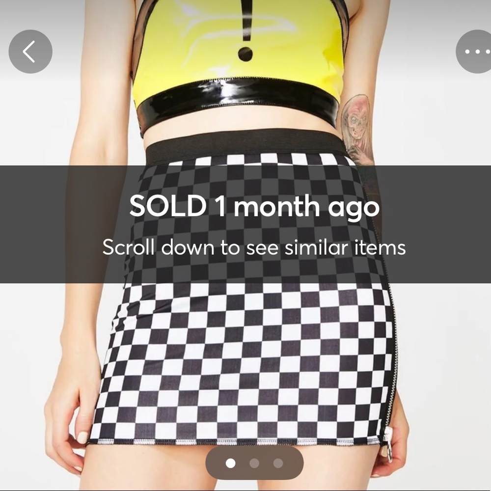 NWT Dollskill Icy Speed It Up Checkered Skirt